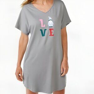 New: 2X-3X Women's Soft Gnome Oversized Sleep Shirt w/ Pockets